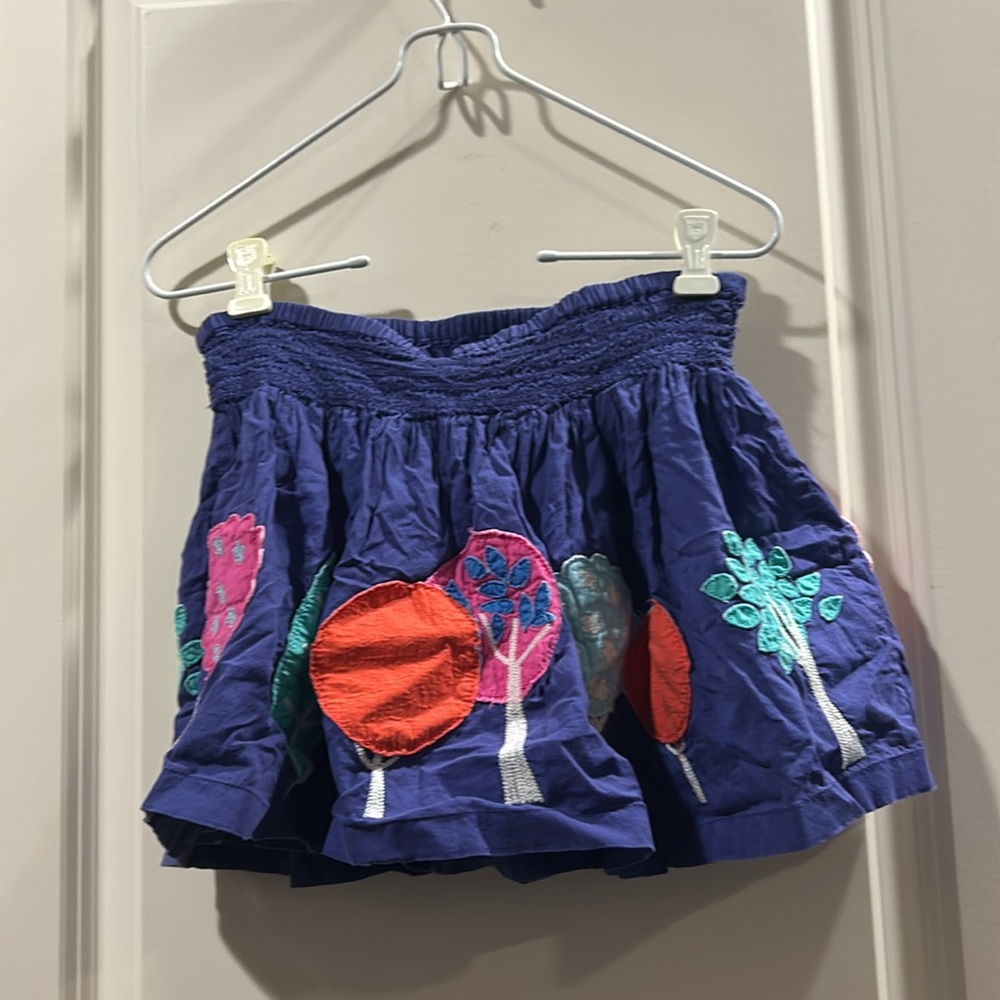 Mini Boden wide elastic band Floral Appliqué patchwork embellish Skirt Size 5-6Y - Picture 8 of 8